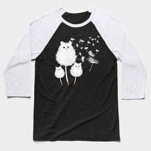 Cat Dandelion Flower Cat Lover Gift Baseball T-Shirt